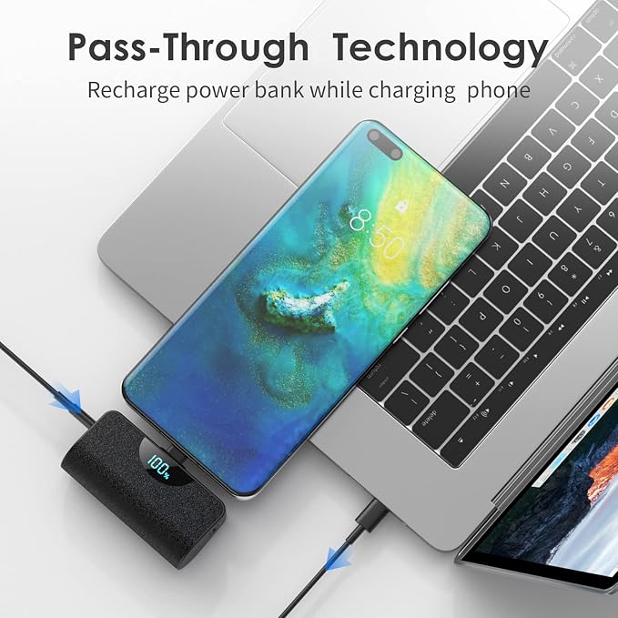 Mini Portable Charger USB C Power Bank,Upgraded 5200mAh PD Fast Charging Battery Pack Built-in USB-C Connector Travel Essential for iPhone17/17Pro/17Pro Max/Air/16 Plus/16Pro Max/15 Series,Android - Image 6