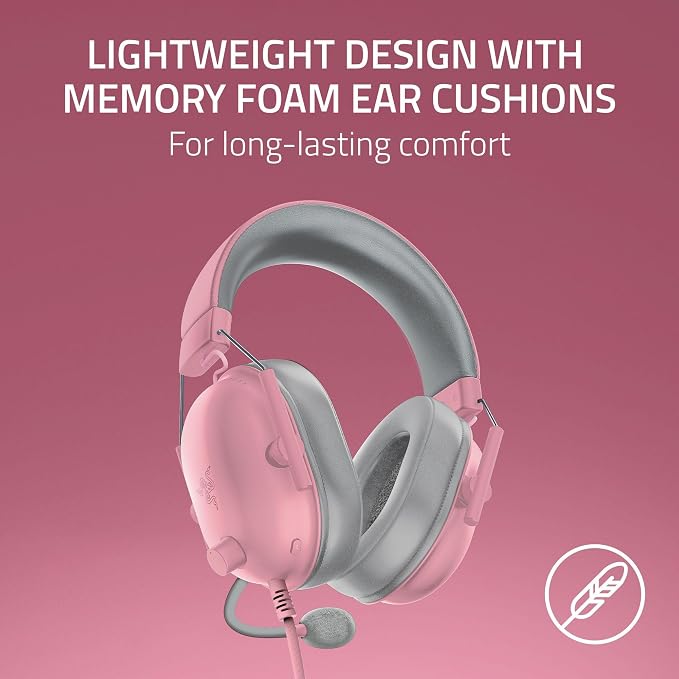 Razer BlackShark V2 X Wired PlayStation Gaming Headset, Pink | 50mm Drivers, Cardioid Mic, Lightweight, Comfortable Noise Isolating Earcups, For PS5, Xbox Series X, PC, Switch, 3.5 mm Jack - Image 5