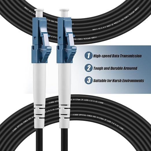 Fibergaga-5M OS2 LC to LC Fiber Optic Cable Outdoor Armored, Single Mode - Image 2