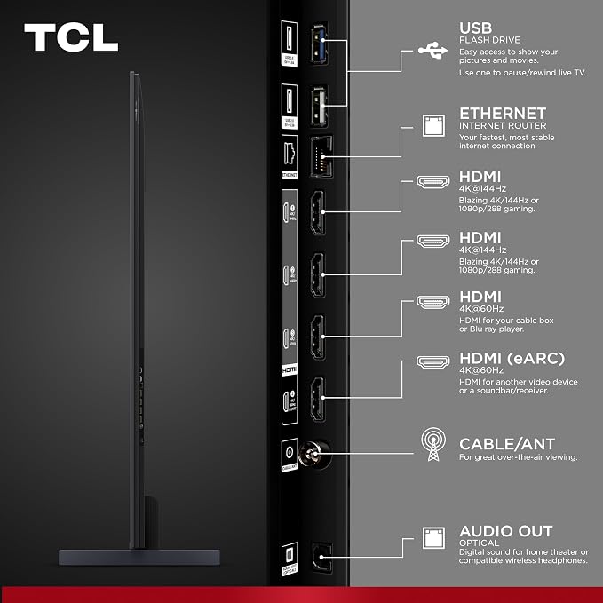 TCL 98 Inch Class QM6K Series | Mini LED QLED 4K HDR | 98QM6K, Latest Model | 120HZ-144HZ High Brightness Smart Google TV Dolby Atmos Onkyo Audio | Voice Remote Alexa Gaming Streaming Television - Image 22