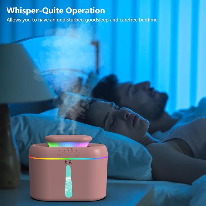 2L humidifiers for bedroom Room Home Ultra-Quiet 28 dB Quiet Supersized Cool Mist Air Humidifier for Baby Nursery，Dual Nozzie，Easy to Clean & Fill, 7 Color NightLight (Light Pink) - Image 7