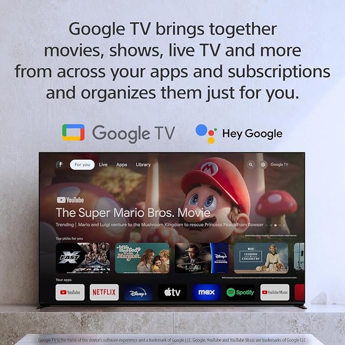 Sony 65-Inch BRAVIA 8 OLED 4K HDR Google TV Bundle – XR OLED Contrast, Dolby Vision, 120Hz, Acoustic Surface Audio+, HDMI 2.1 w/ 24-Month CPS Protection Plan, UAX HDMI Cable, Streaming Bundle - Image 9