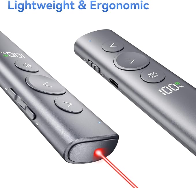 Power Display Wireless Presenter Remote, Rechargeable Presentation Clicker - Image 6