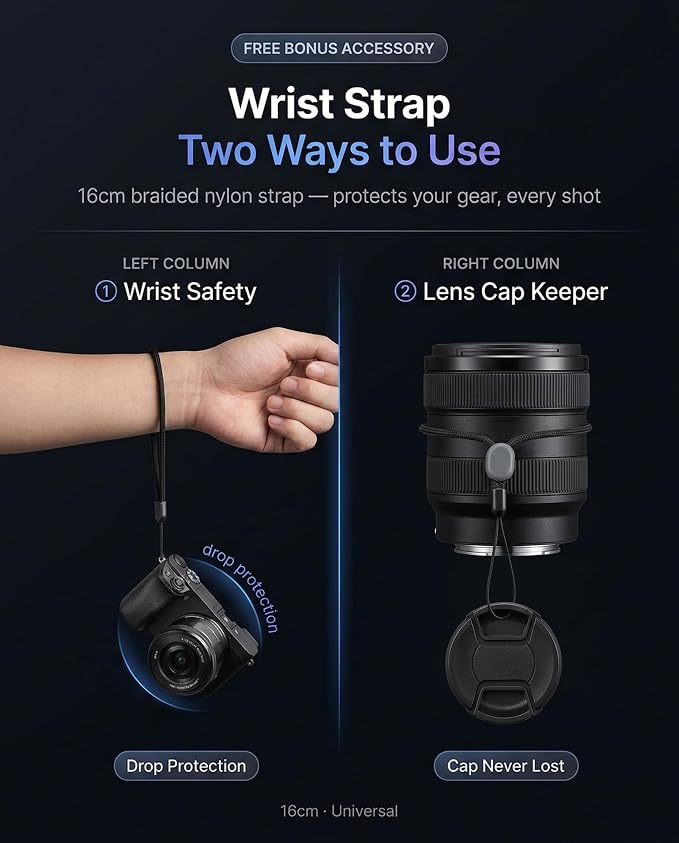 iDaPro Screen Protector for Fujifilm X-T50 Fuji XT50 + Hand Lanyard, Tempered - Image 4