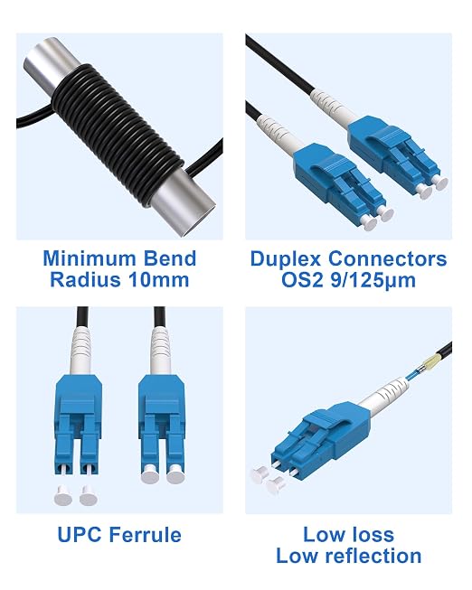 40M Uniboot Armored LC to LC Single Mode Fiber Patch Cable，OS2 Outdoor Fiber - Image 6