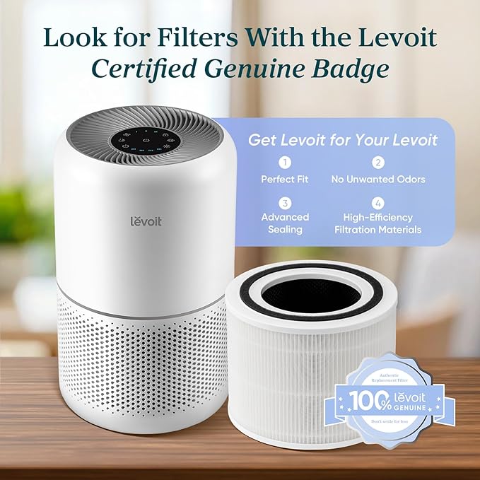 LEVOIT Air Purifier for Home Allergies and Pets Hair Smokers in Bedroom, H13 True HEPA Filter, 24db Filtration System Cleaner Odor Eliminators, Remove 99.97% Dust Smoke Mold Pollen, Core 300, White | Quiet HEPA Sleep Mode, Remove 99.97% Dust Pollen Smo... - Image 6