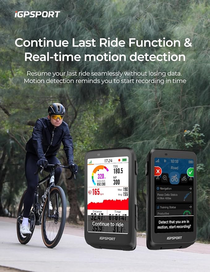 iGPSPORT BiNavi Bike Computer, 3.5‘’ Touch Screen Map Navigation Music Control - Image 5