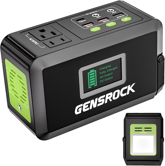 GENSROCK Portable Power Bank, 24,000mAh Portable Laptop Charger with 150W Peak AC Outlet, 8-Port Compatible with iPhone Series, MacBook, Dell, Samsung for Outdoor Camping Home Office Emergency. by GENSROCK