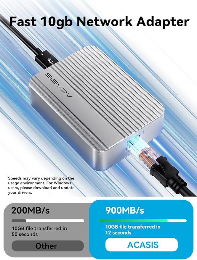 ACASIS USB4 to 10Gb Ethernet Adapter Aluminum Housing USB-C to 10 Gigabit - Image 2