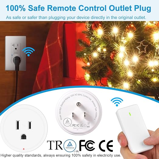 Greencycle Wireless Remote Control Outlet Plug Switch Kit, Remote Light Switches - Image 6
