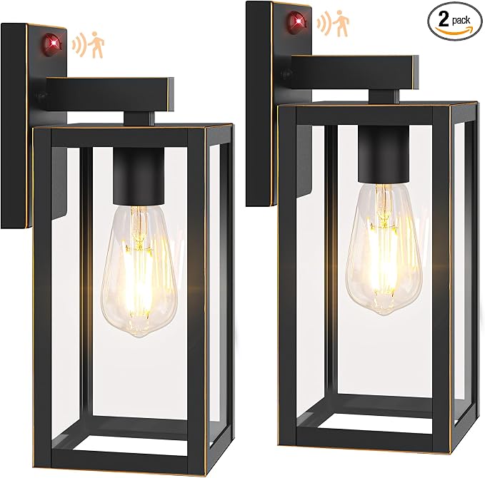 2-Pack Upgraded Motion Sensor Outdoor Wall Lights, Dusk to Dawn Porch Lights by BringYouBrightFuture