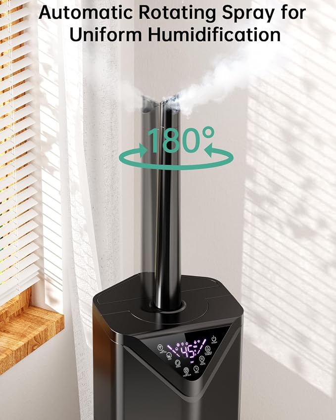 5Gal Humidifiers for Bedroom Large Room up to 2800ft², APP/Remote Control, 60H Supersized Cool Mist Humidifier with Auto 180°Mist Tube, 24H Timer, Top Fill Humidifiers for Home Office Plants - Image 3