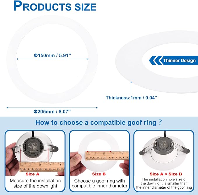 PATIKIL 5.91" ID 8.07" OD Goof Rings - Image 2