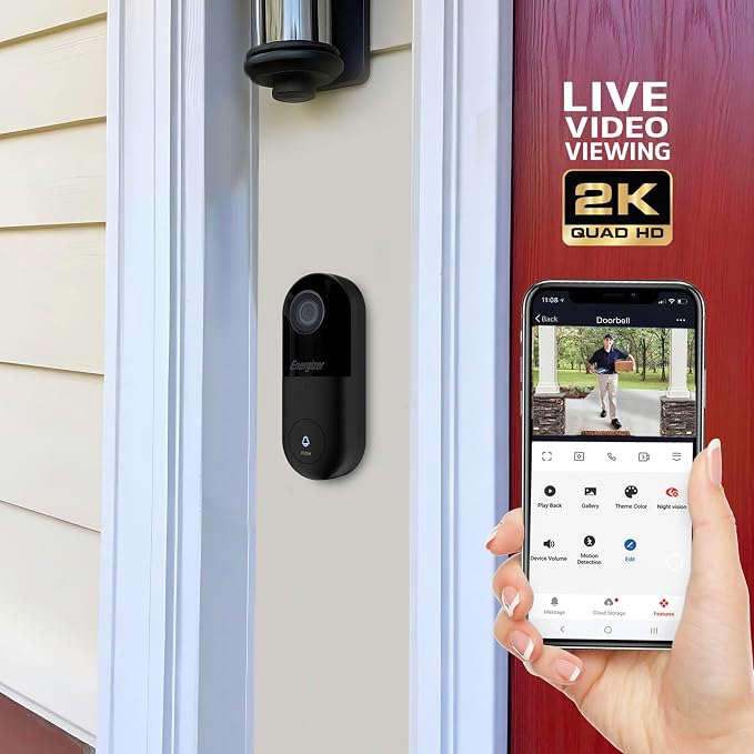 Energizer Smart 5GHz 2K Doorbell, Wired Video Doorbell Security Camera - Image 4