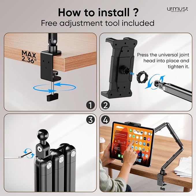 Urmust Portable Monitor Stand 15.6", iPad Stand - Image 9