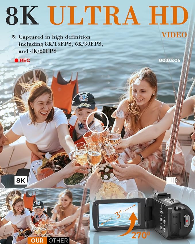 8K 64MP Video Camera 18X Digital Camcorder Video Camera - Image 2