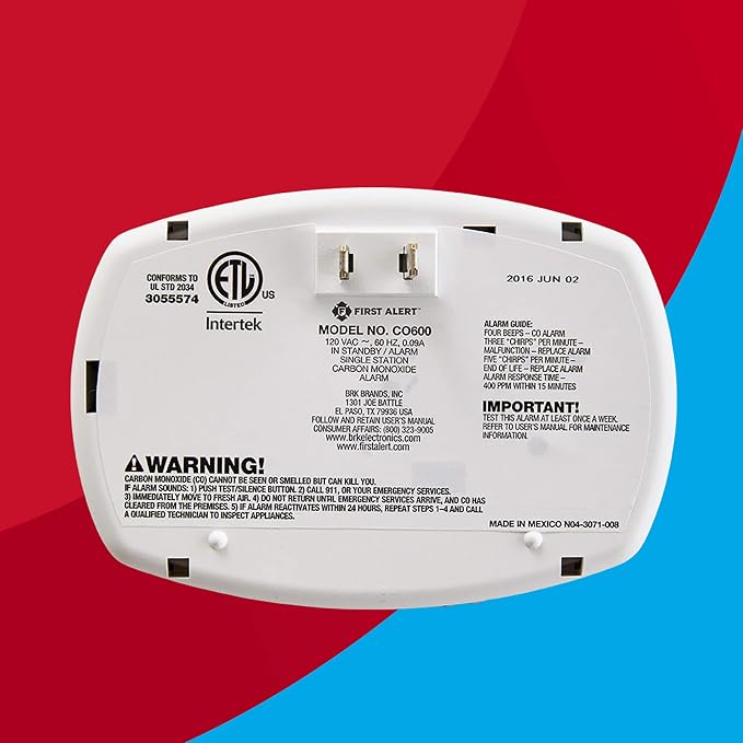 First Alert Carbon Monoxide Detector, Plug-In Alarm - Image 4