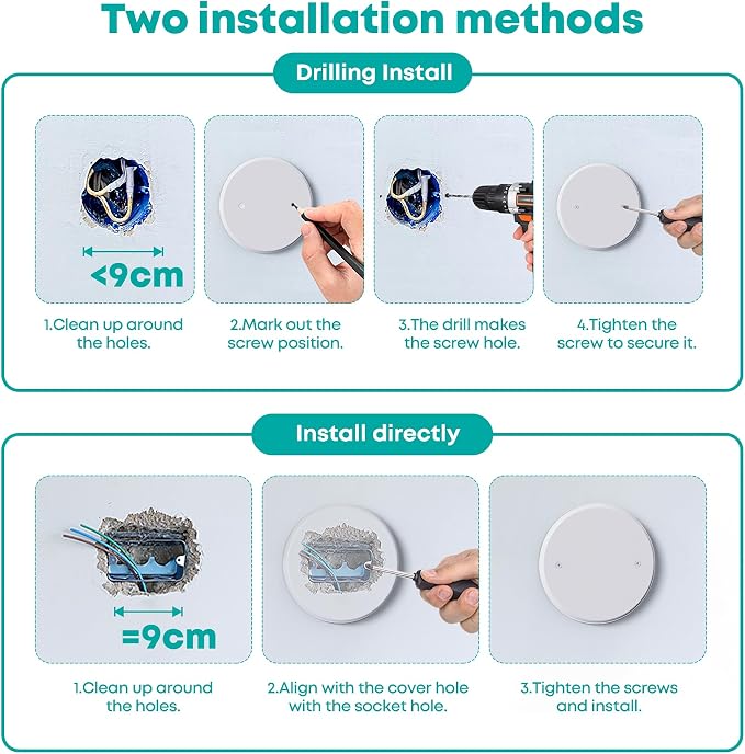 3 Pcs Smoke Detecte Cover Plate, 5 Inch Metal Round Blank Ceiling Cover Plate - Image 5
