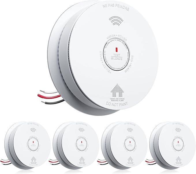 SITERWELL Hardwired Smoke Detector Carbon Monoxide Detector 10 Year Battery by SITERWELL