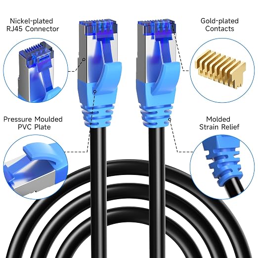 Cat6A Outdoor Ethernet Cable 40 ft Supports POE, 23AWG 550MHz high-Speed CAT6A - Image 6