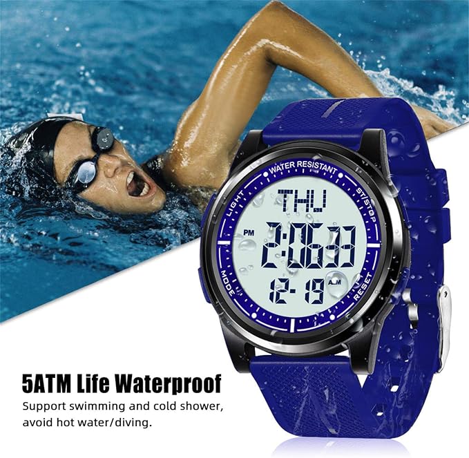 Beeasy Digital Watch for Men Women, 50M Waterproof, Ultra-Thin & Lightweight - Image 2