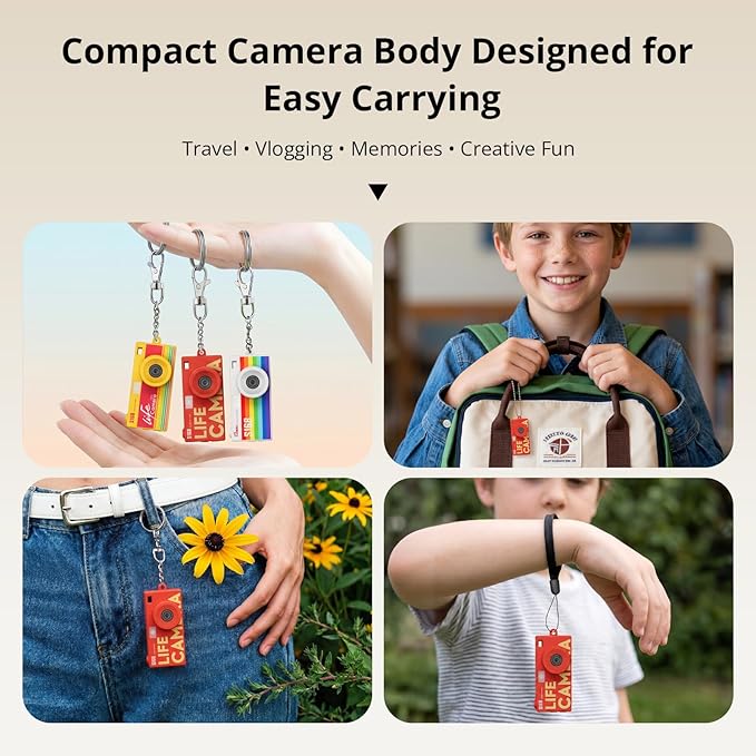 Mini Keychain Digital Camera, 1440P Video, 2MP Photos, 16GB Card, Type C - Image 6