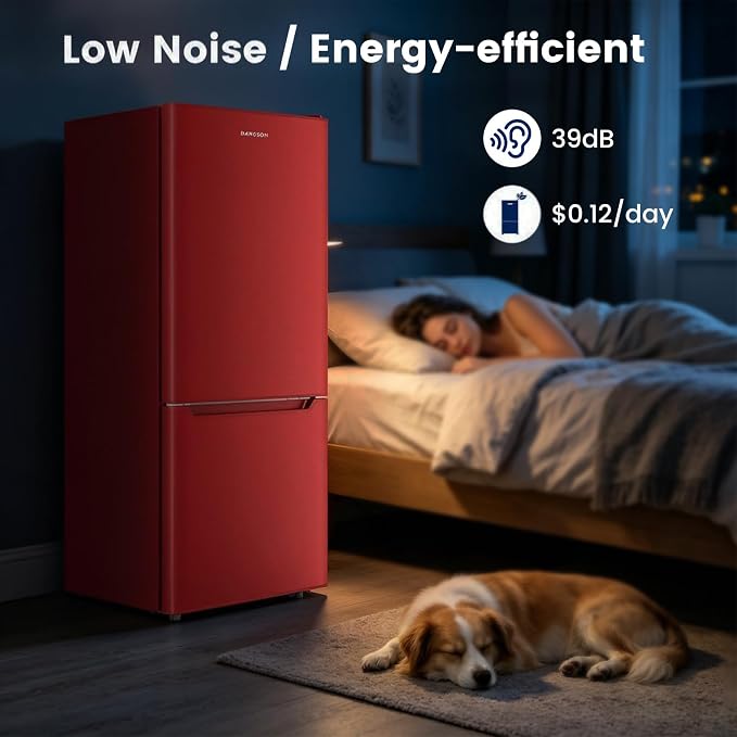 Apartment 7.1 Cu.Ft Refrigerator with Bottom Freezer Red | Office Fridge with Bottom Freezer, Large Capacity, Energy Saving, Adjustable Thermostat, Low Noise - Image 6