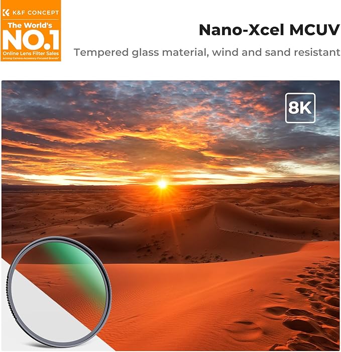 K&F CONCEPT 55mm MC UV Protection Filter Shockproof Tempered Optical Glass - Image 2