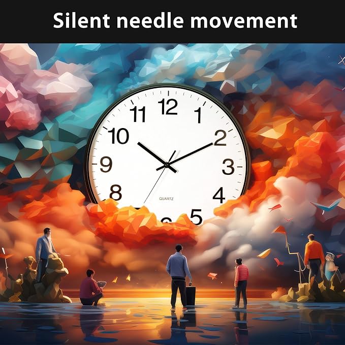 Inbagi 8 Pcs Wall Clock Large Silent Battery Operated Wall Clocks Modern Non - Image 6