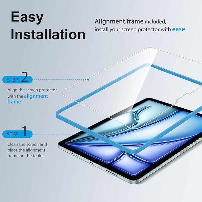 SPARIN 2 Pack Screen Protector for iPad Air 11 inch M4/M3/M2, Tempered Glass - Image 3