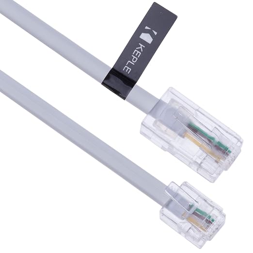 Keple 3m RJ11 to RJ45 Cable; White; 6P4C to 8P8C Connector Plug; 10 Feet; by Keple