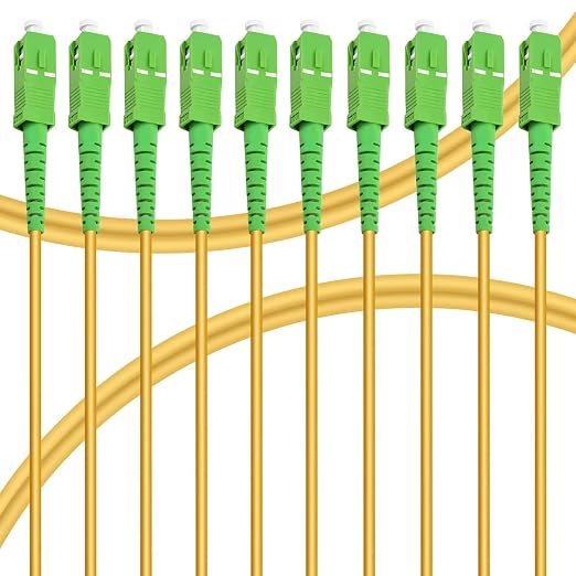 10Pack - 2m SC/APC to SC/APC Fiber Optic Internet Cable, Single Mode Patch Cable by Bangun
