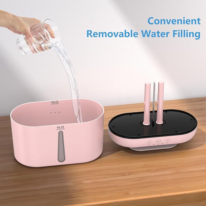 SZO Humidifiers for Bedroom, 2.5L Capacity, Auto Shut-Off, Easy to Fill & Clean, 16 dB Quiet Ultrasonic Humidifier for Large Room, Plants, Baby Nursery, Indoor, Night Light(soft pink) - Image 7
