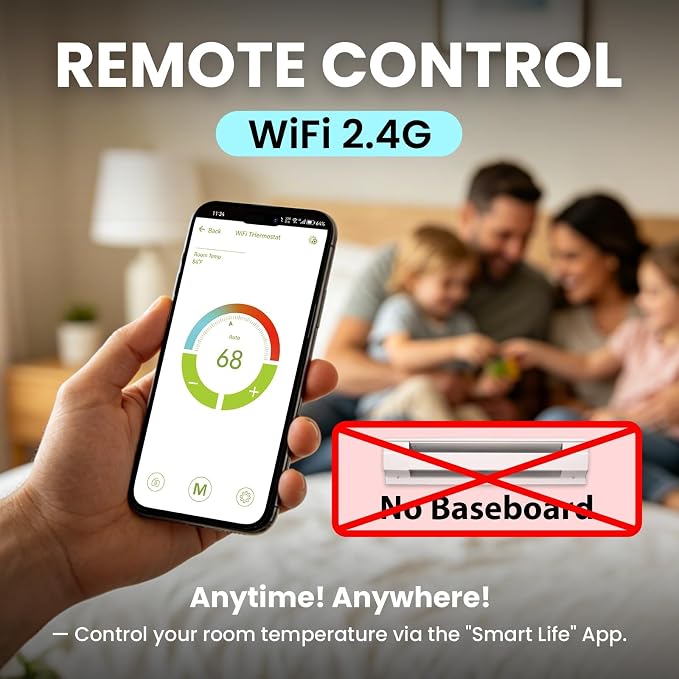 1PC WiFi Thermostat for Electric Floor Heating Systems, Touchscreen LED Display - Image 3