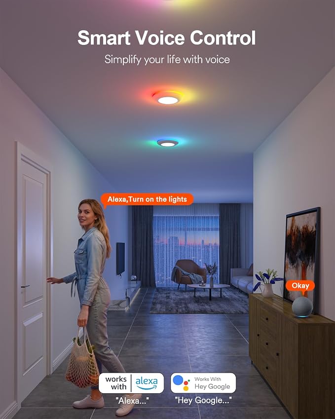 Lumary 5/6 Inch Smart Led Disk Light Pro 4Pack, Color Changing WiFi Smart - Image 2