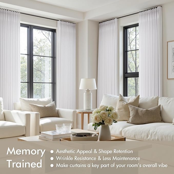 Memory Trained Pinch Pleated Curtains 96 Inches Long, Viral Linen Pinch Pleat - Image 5