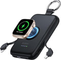 RORRY Portable Charger, 10000mAh PD 20W Fast Charging Portable Charger Power Bank with Built in Cables, Travel Battery Pack for iPhone and Apple Watch Ultra/11/10/9/8/7/6/5, Black by RORRY