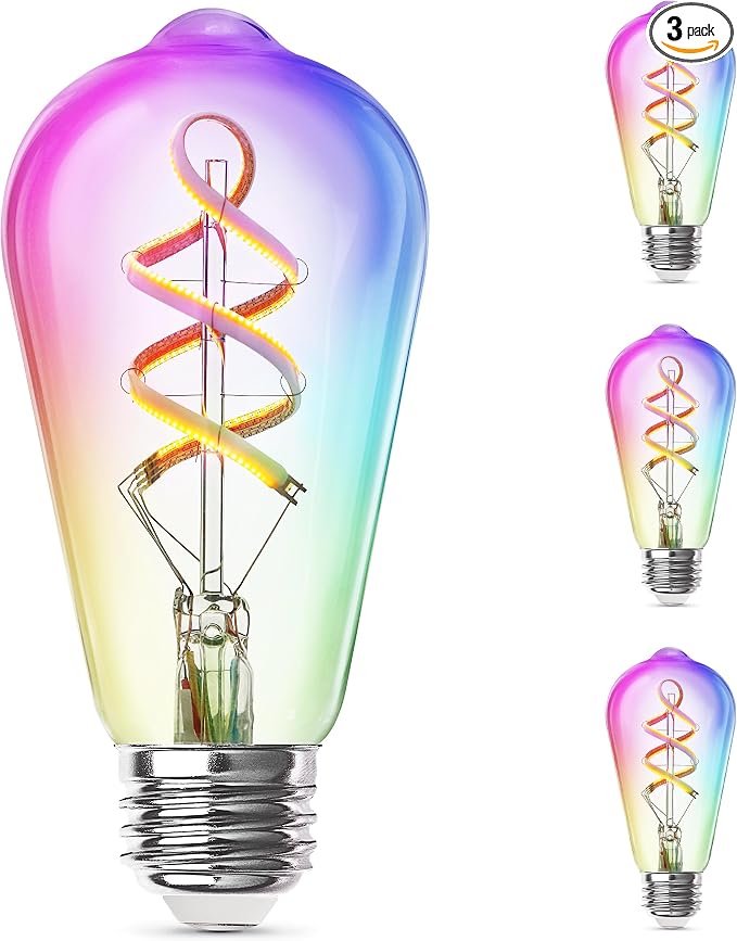 Feit Electric Smart ST21 Light Bulb, 60W Eq, Spiral Filament Edison Style. WiFi by FeitElectricCompany