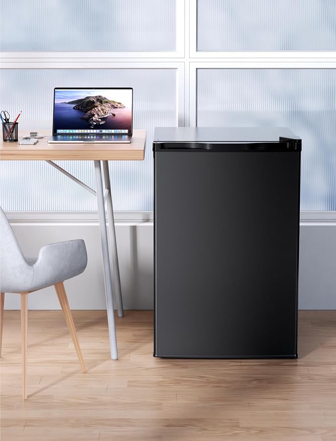 COWSAR 4.4 Cu.Ft Mini Fridge without Freezer for Bedroom, Black | Single Reversible Door, Adjustable Thermostat, Energy Saving, Removable Glass Shelves, Small Refrigerator for Office Dorm - Image 7