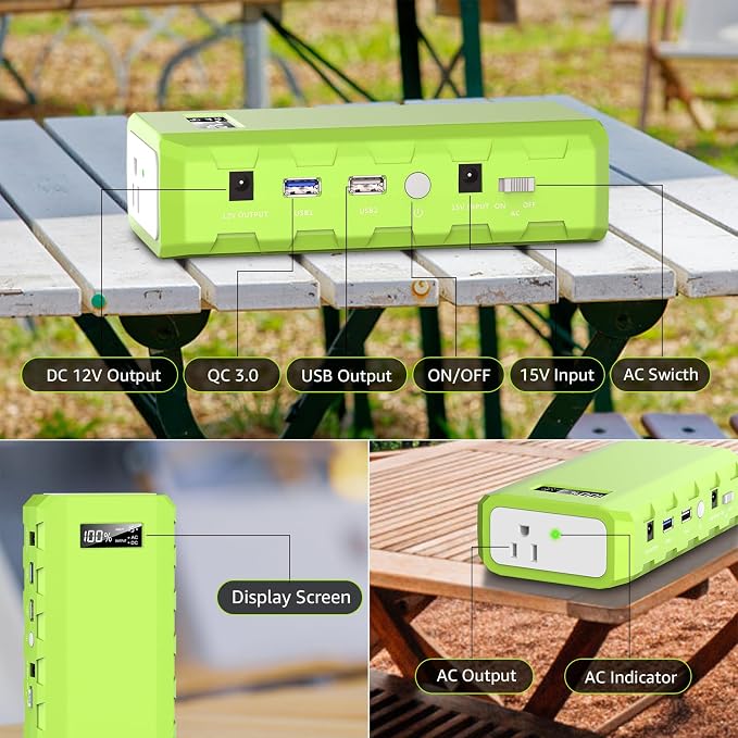 powkey Portable Power Station with AC Outlet, 65W/110V External Battery Pack 24000mAh/88.8Wh Power Pack, Portable Power Source Supply Backup for Outdoor Tent Camping Home Office - Image 5
