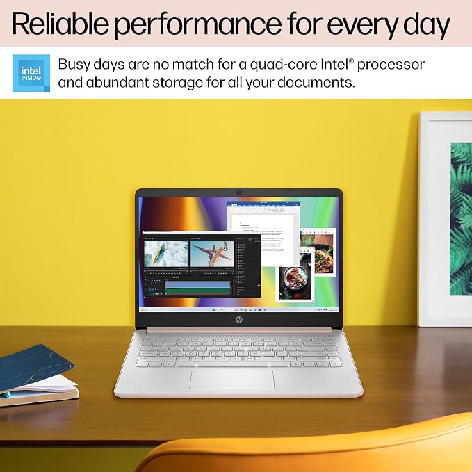 HP 14" Laptop Computer for 2026 Student Business Productivity, MS Office & Win 11 Pro, Copilot AI, Intel 4-Core CPU, 4GB DDR5 RAM, 628GB Storage (128GB UFS+500GB Ext), Wi-Fi 6, HubxcelAddon, Rose Gold - Image 6