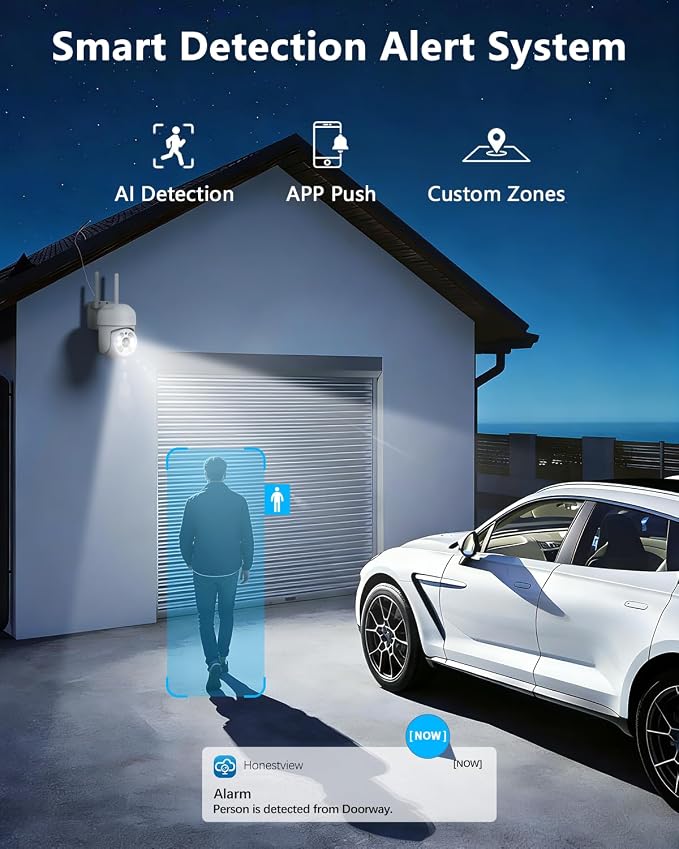 OOSSXX 4 Pack Outdoor WiFi Security Cameras 3MP, PTZ Pan Tilt - Image 5