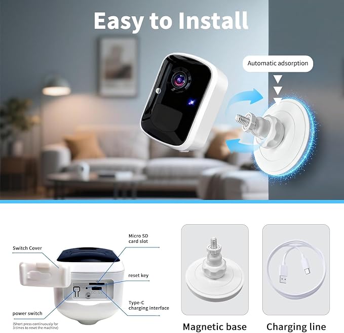 Goalake Wireless Security Camera, 3MP 2K Battery WiFi Camera - Image 6