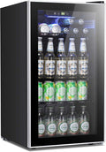 Antarctic Star Beverage Refrigerator Cooler -120 Can Mini Fridge Glass Door for Soda Beer or Wine Constant Glass Door Small Drink Dispenser for Home, Office Bar 3.2cu.ft | 120 can capacity, glass door for soda beer or wine, small drink dispenser clear ... by AntarcticStar