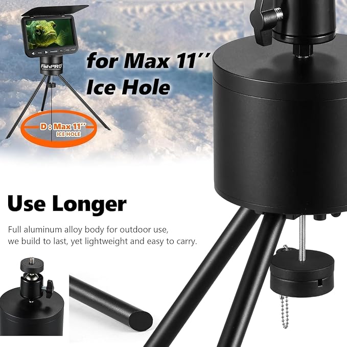Tripod for Underwater Fishing Camera, For Max 11.1" Ice Hole 2 Fix Way - Image 5