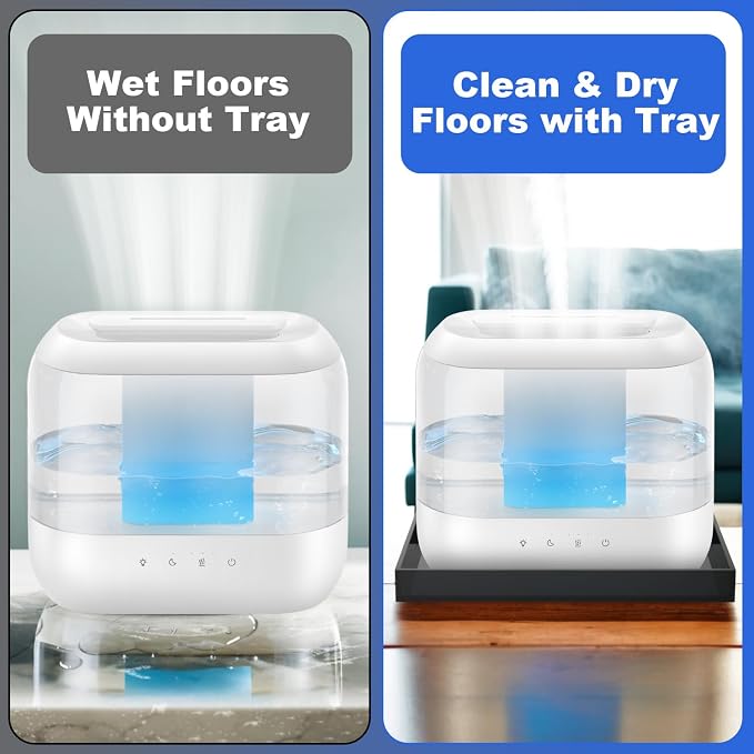 Acrylic Humidifiers Tray for Dreo Humidifier HM311 4L Tank, Leak-Proof Tank for Smart HM311S 4L, Moisture-Proof Humidifier Tray Floor (Not Include Humidifiers) (Transparent black, 4L) - Image 5