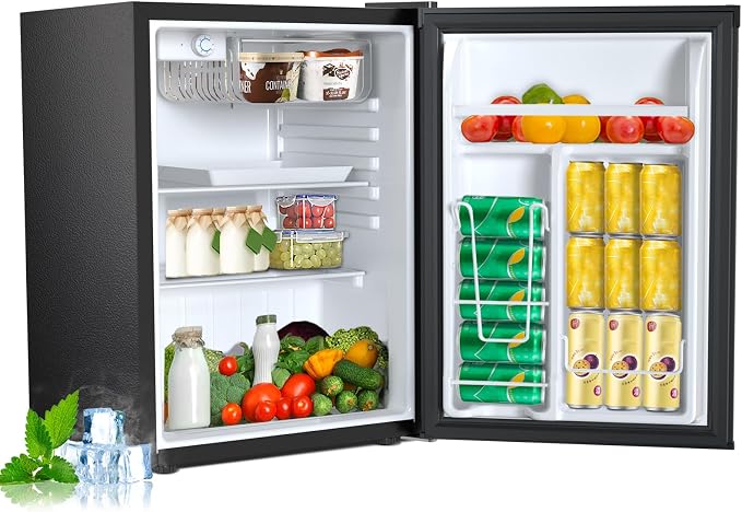 Electactic 2.56 Cu.ft Compact Refrigerator with Reversible Single Door, BLACK - Image 8