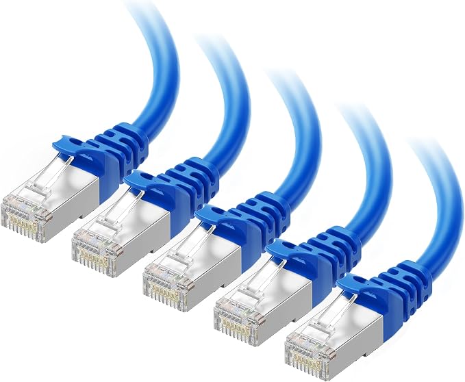 Cable Matters 10Gbps 5-Pack Snagless Shielded Cat 6A Ethernet Cable - 7ft by CableMatters