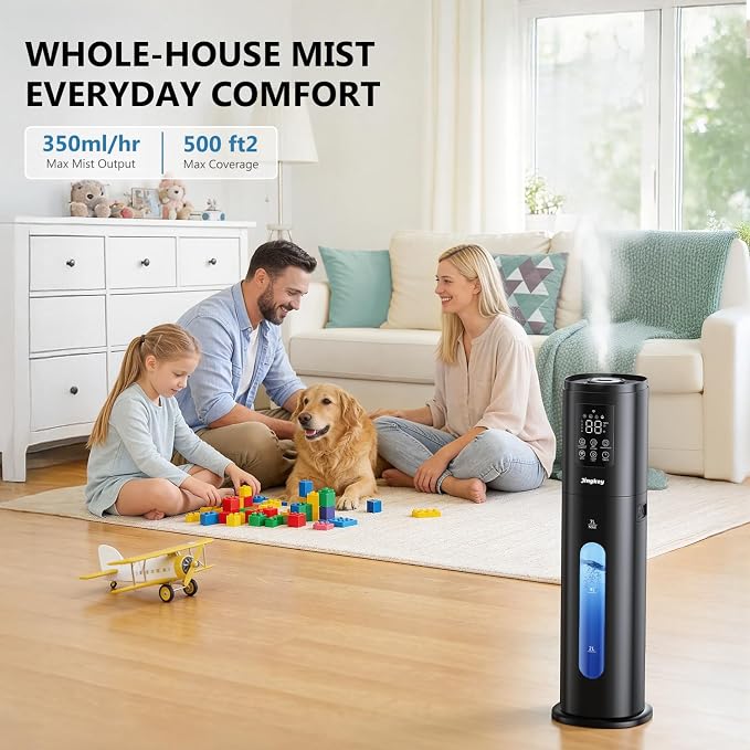 Humidifiers for Bedroom Large Room with 7L/1.85Gal Large Humidifier, Smart App & Remote Control, 4 Mist Levels Large Room Humidifiers for Home Midnight - Image 8