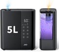 JRD Warm & Cool Mist Humidifiers for Bedroom 5L, Quiet Ultrasonic Air Humidifier Fast Symptom Relief, 50H Runtime, Oil Diffuser, 12H Timer, 7 Color Light for Large Room, Office, Baby, Plants-Black by JRD